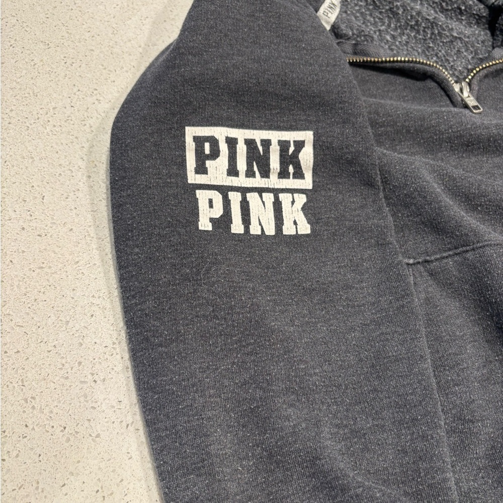 Victoria's Secret PINK Gray and Black Half Zip Sweatshirt, Size XS - Picture 6 of 10